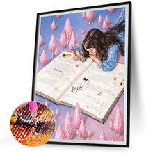 Load image into Gallery viewer, Cartoon Girl Reading 30*40CM(Canvas) Full Round Drill Diamond Painting
