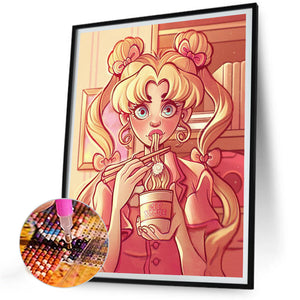 Manga Girl 30*40CM(Canvas) Full Round Drill Diamond Painting