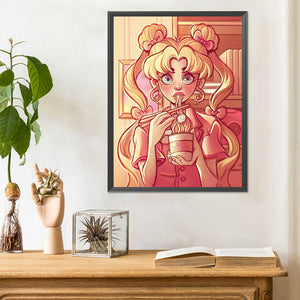 Manga Girl 30*40CM(Canvas) Full Round Drill Diamond Painting