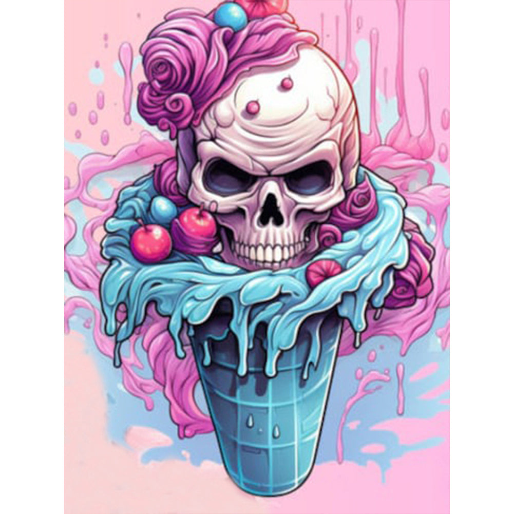 Halloween Witch And Skeleton 30*40CM(Canvas) Full Round Drill Diamond Painting
