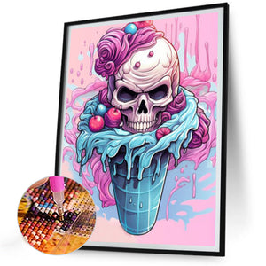 Halloween Witch And Skeleton 30*40CM(Canvas) Full Round Drill Diamond Painting