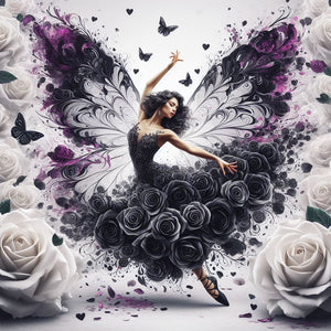 Black Rose Dancer 40*40CM(Canvas) Full Round Drill Diamond Painting