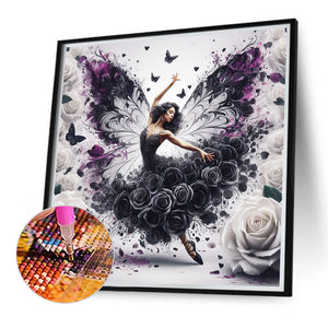 Black Rose Dancer 40*40CM(Canvas) Full Round Drill Diamond Painting