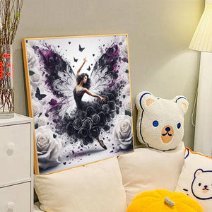 Black Rose Dancer 40*40CM(Canvas) Full Round Drill Diamond Painting
