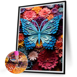 Paper Art Butterfly 30*40CM(Canvas) Full Round Drill Diamond Painting