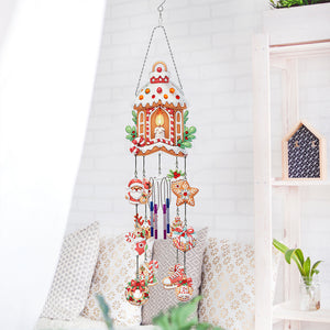 Double-Sided Diamond Painting Wind Chime Xmas Print for Christmas Wall Decor
