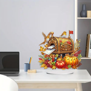 2D Flat Print Autumn Mailbox DIY Table Top Diamond Painting Ornament Kits