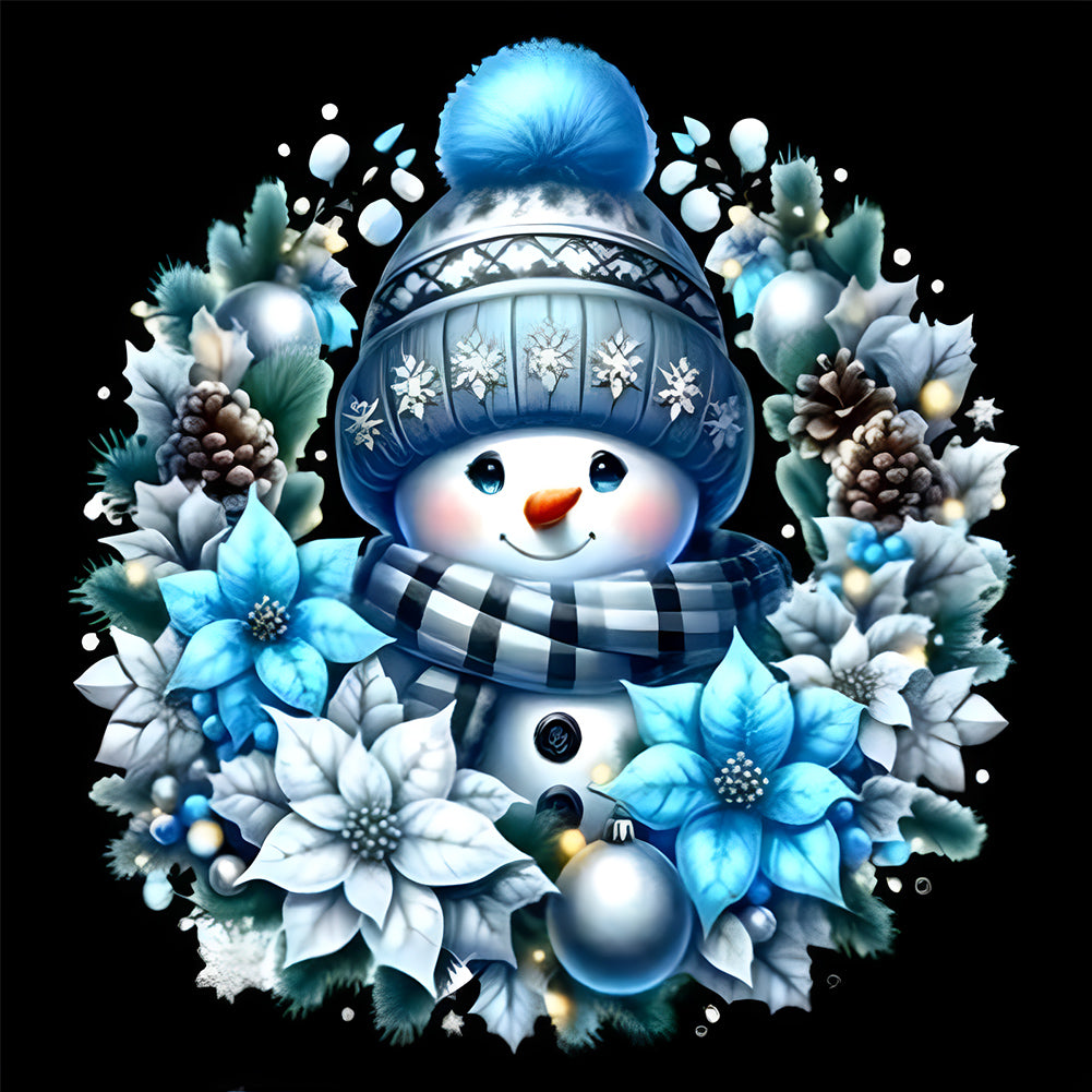 Christmas Snowman 30*30CM(Canvas) Full Round Drill Diamond Painting