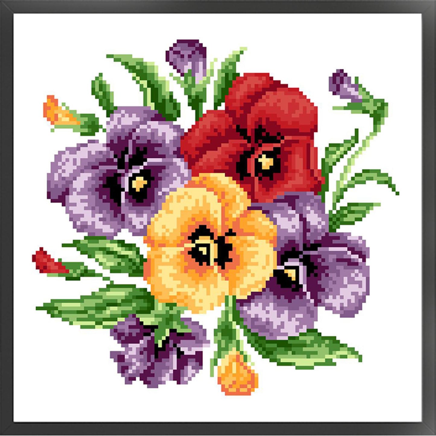 Summer Flowers - Partial  9CT Stamped Cross Stitch - Bead Embroidery 31x31CM/12.20x12.20in