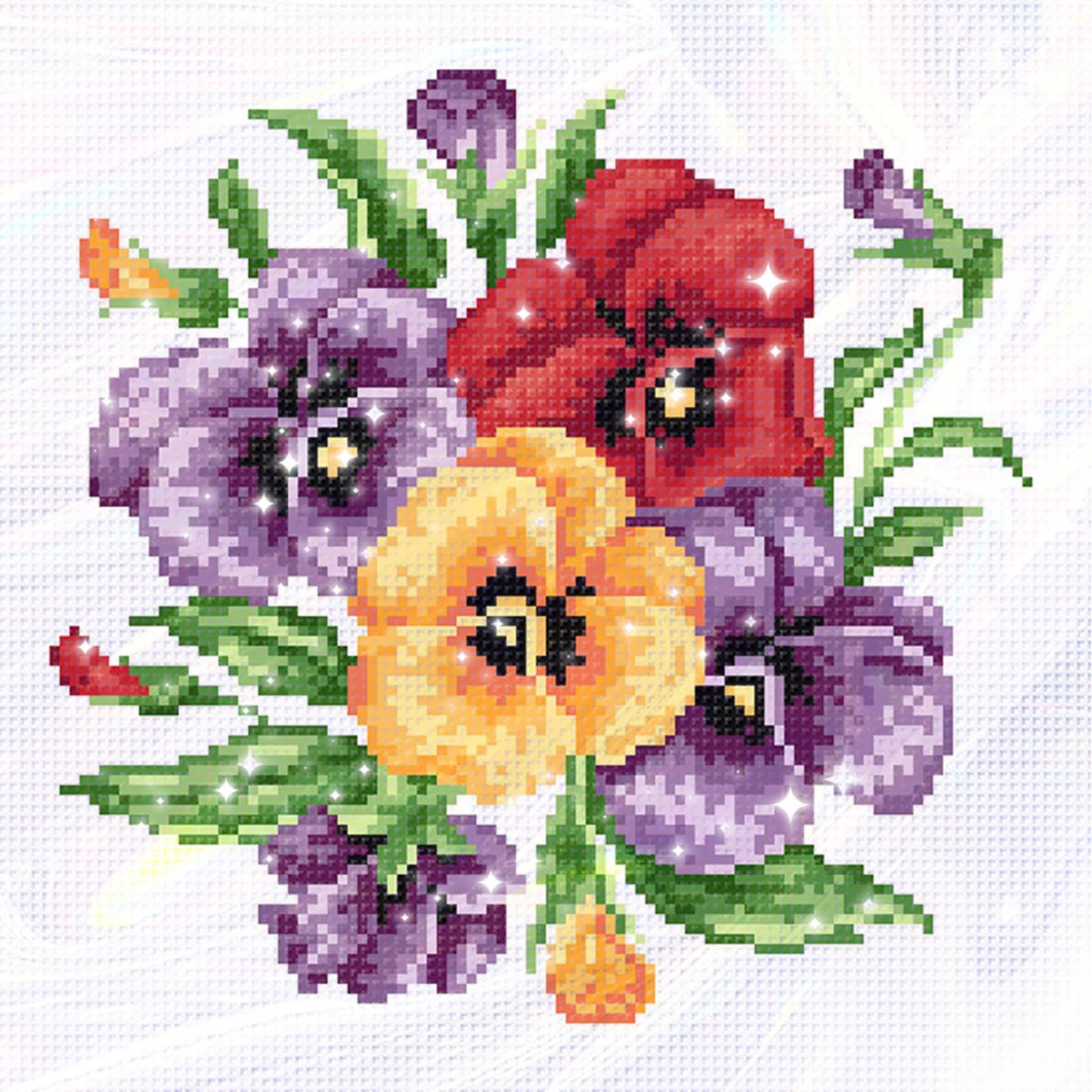 Summer Flowers - Partial  9CT Stamped Cross Stitch - Bead Embroidery 31x31CM/12.20x12.20in