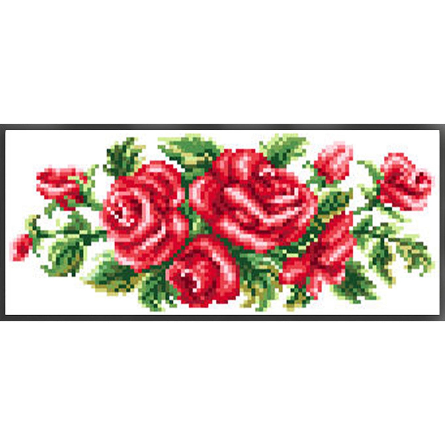 Sleeping Rose - Partial  9CT Stamped Cross Stitch - Bead Embroidery 31x13CM/12.20x5.12in