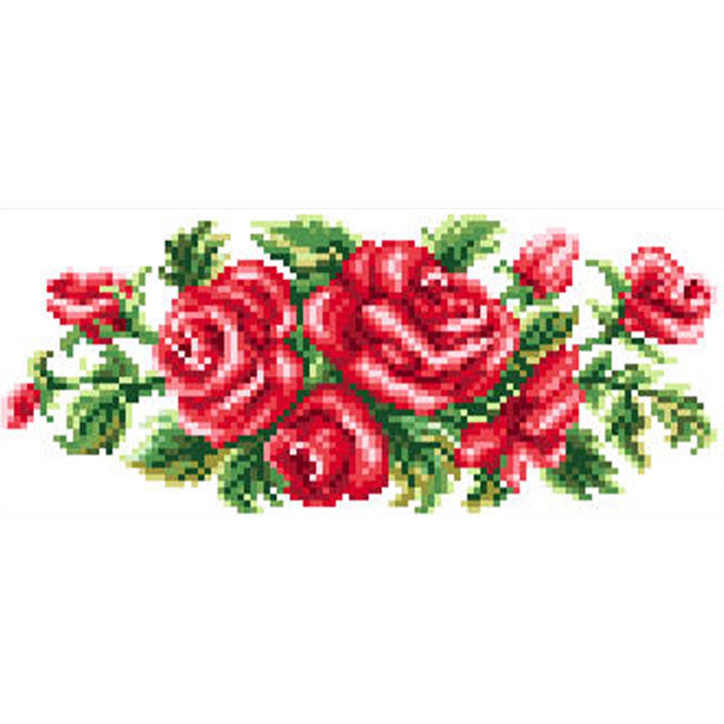 Sleeping Rose - Partial  9CT Stamped Cross Stitch - Bead Embroidery 31x13CM/12.20x5.12in