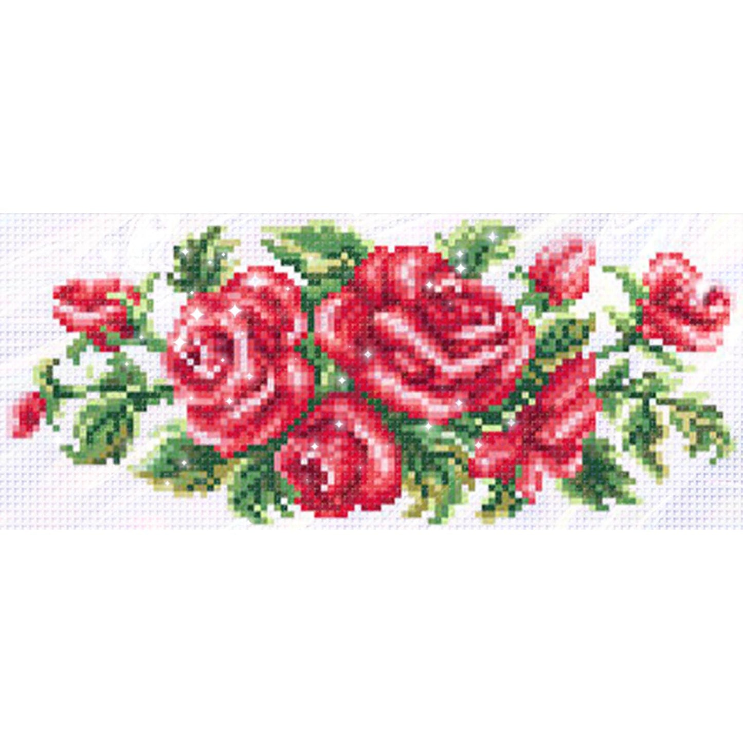 Sleeping Rose - Partial  9CT Stamped Cross Stitch - Bead Embroidery 31x13CM/12.20x5.12in
