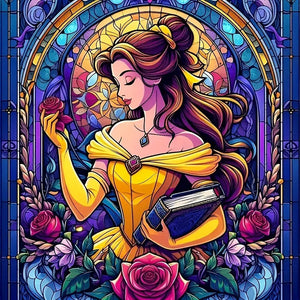 Princess Belle 40*40CM(Canvas) Full Round Drill Diamond Painting