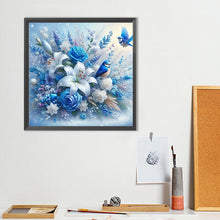 Load image into Gallery viewer, Blue Flowers And Birds 40*40CM(Canvas) Full Round Drill Diamond Painting
