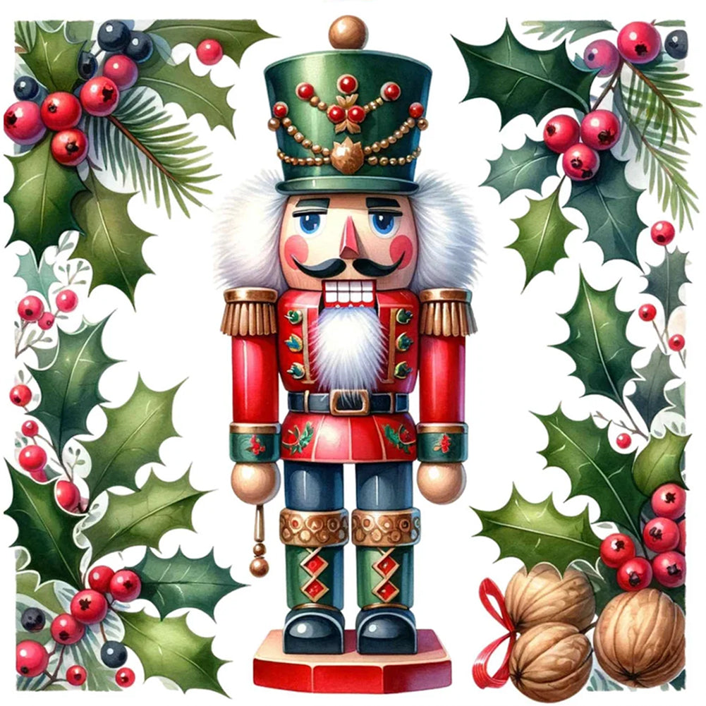 Nutcracker Christmas 30*30CM(Canvas) Full Round Drill Diamond Painting