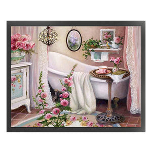 Huancan - Bathroom - 50*40CM 11CT 3 Stamped Cross Stitch