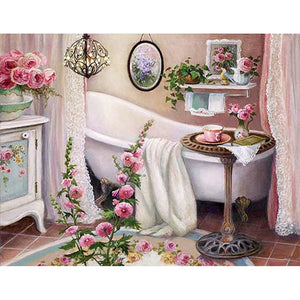 Huancan - Bathroom - 50*40CM 11CT 3 Stamped Cross Stitch