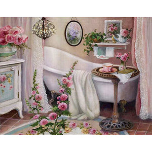 Huancan - Bathroom - 50*40CM 11CT 3 Stamped Cross Stitch