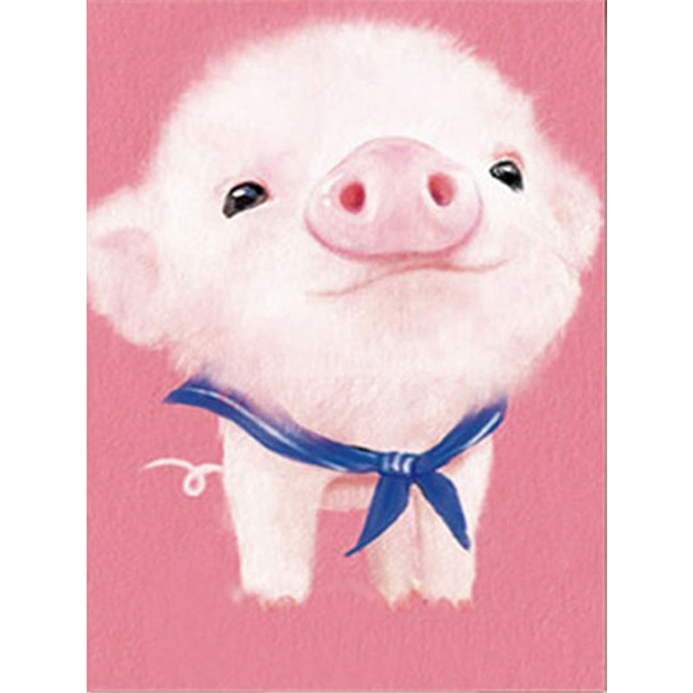 Cute Piglet - Full  9CT Stamped Cross Stitch - Bead Embroidery 20x28CM/7.87x11.02in