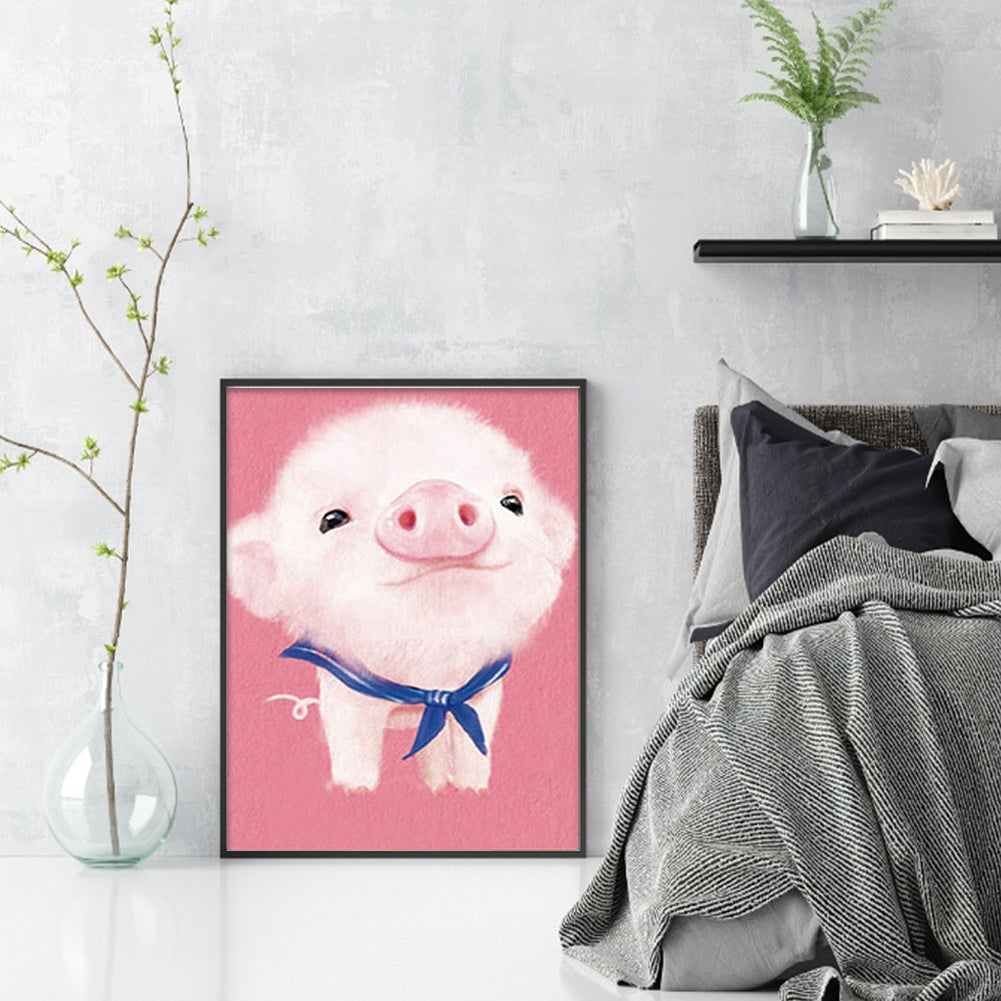 Cute Piglet - Full  9CT Stamped Cross Stitch - Bead Embroidery 20x28CM/7.87x11.02in