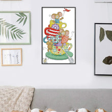 Load image into Gallery viewer, Joy Sunday - Mouse In A Cup - 20*32CM 14CT 2 Stamped Cross Stitch
