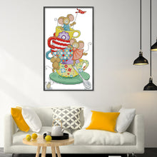 Load image into Gallery viewer, Joy Sunday - Mouse In A Cup - 20*32CM 14CT 2 Stamped Cross Stitch
