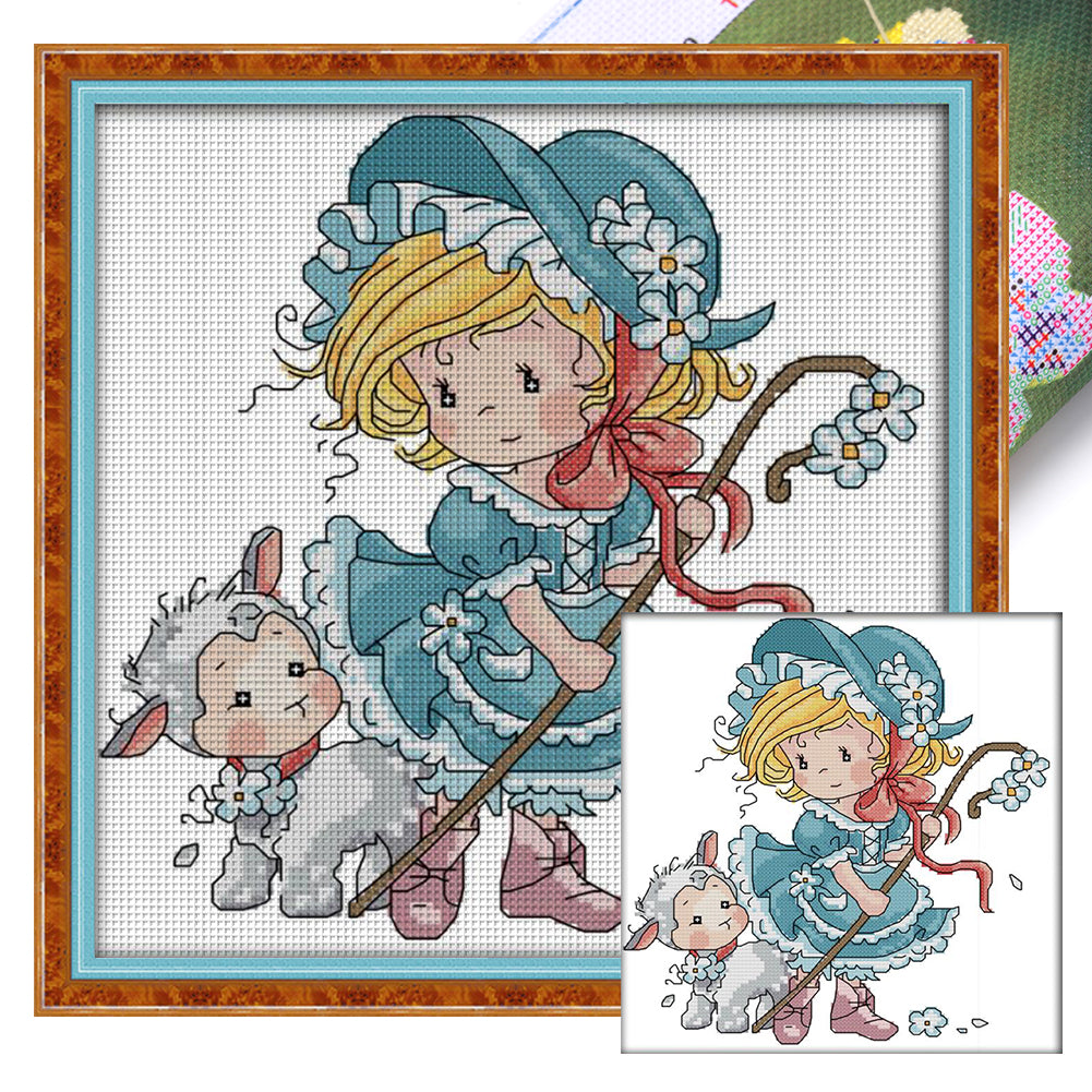 Joy Sunday - Shepherdess - 28*29CM 14CT 2 Stamped Cross Stitch
