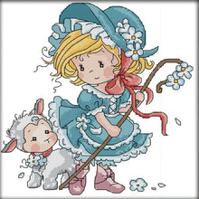 Load image into Gallery viewer, Joy Sunday - Shepherdess - 28*29CM 14CT 2 Stamped Cross Stitch
