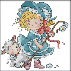 Joy Sunday - Shepherdess - 28*29CM 14CT 2 Stamped Cross Stitch