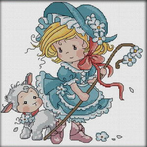 Joy Sunday - Shepherdess - 28*29CM 14CT 2 Stamped Cross Stitch