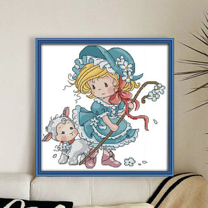 Joy Sunday - Shepherdess - 28*29CM 14CT 2 Stamped Cross Stitch