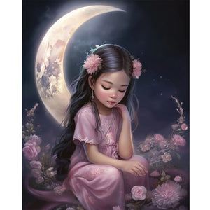 Fantasy Moon Girl 40*50CM(Canvas) Full Round Drill Diamond Painting