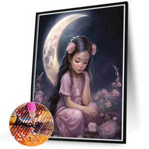 Fantasy Moon Girl 40*50CM(Canvas) Full Round Drill Diamond Painting