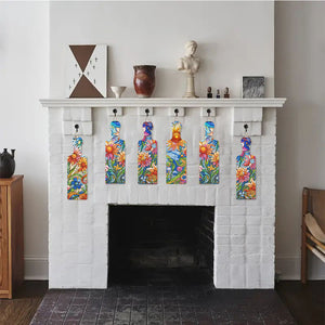 4Pcs Flowers Decorative Diamond Painting Serving Tray for Countertop Decor
