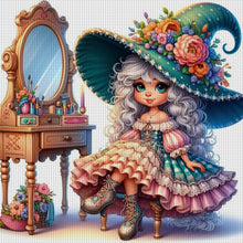 Load image into Gallery viewer, Yishu - Witch At The Dressing Table - 40*40CM 11CT 3 Stamped Cross Stitch
