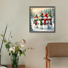 Load image into Gallery viewer, Christmas Snowman 30*30CM(Canvas) Full Round Drill Diamond Painting
