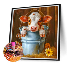 Load image into Gallery viewer, Bucket Cow 30*30CM(Canvas) Full Round Drill Diamond Painting
