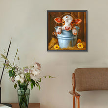 Load image into Gallery viewer, Bucket Cow 30*30CM(Canvas) Full Round Drill Diamond Painting
