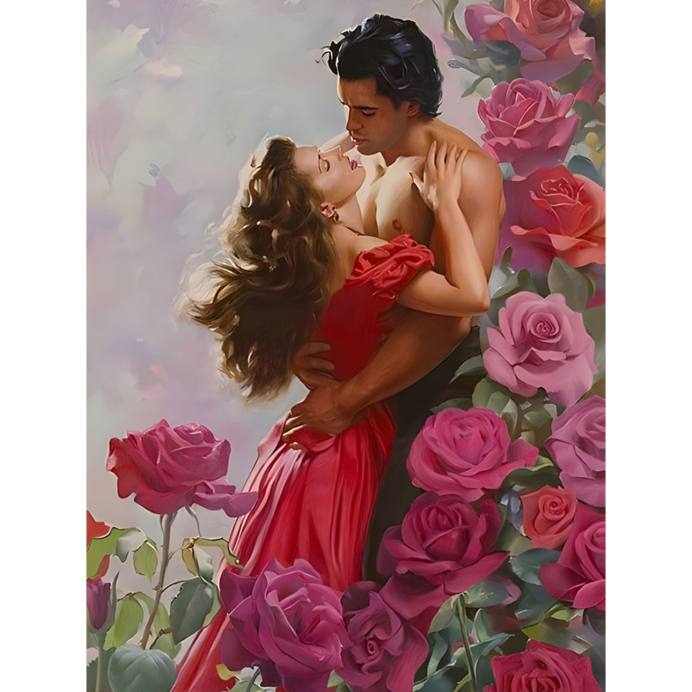 Roses Couple 30*40CM(Canvas) Full Round Drill Diamond Painting