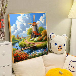 Windmill In The Woods 40*40CM(Canvas) Full Round Drill Diamond Painting