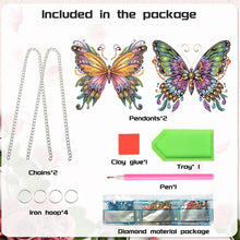 Load image into Gallery viewer, 2pcs Butterfly 2D Flat DIY Diamond Art Pendant Wall Decor for Home &amp; Windows
