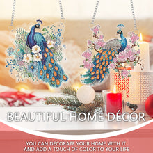 Load image into Gallery viewer, 2pcs Peacock Theme 2D Flat DIY Diamond Art Pendant Wall Decor for Home &amp; Windows
