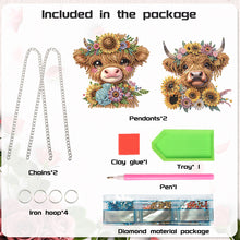 Load image into Gallery viewer, 2pcs Sunflower Calf 2D Flat DIY Diamond Art Pendant Wall Decor for Home &amp; Window
