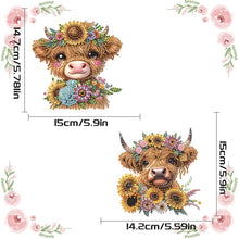 Load image into Gallery viewer, 2pcs Sunflower Calf 2D Flat DIY Diamond Art Pendant Wall Decor for Home &amp; Window
