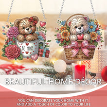 Load image into Gallery viewer, 2pcs Flower Basket Bear 2D Flat DIY Diamond Art Pendant Wall Decor for Home
