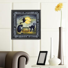 Load image into Gallery viewer, Halloween Skeleton Witch Cat 40*40CM(Canvas) Full Round Drill Diamond Painting
