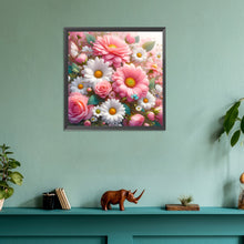 Load image into Gallery viewer, Pink Daisy Bouquet 30*30CM(Canvas) Full Round Drill Diamond Painting
