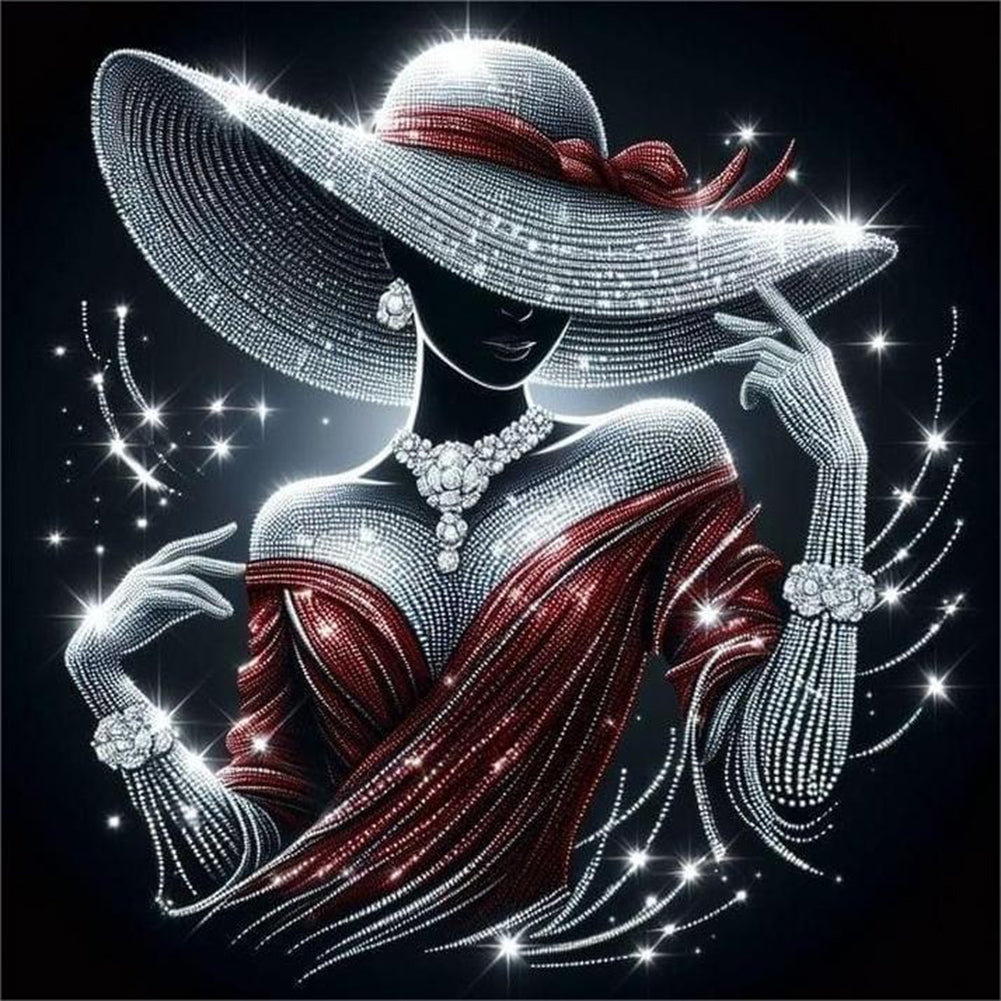Elegant Lady 40*40CM(Canvas) Full Round Drill Diamond Painting