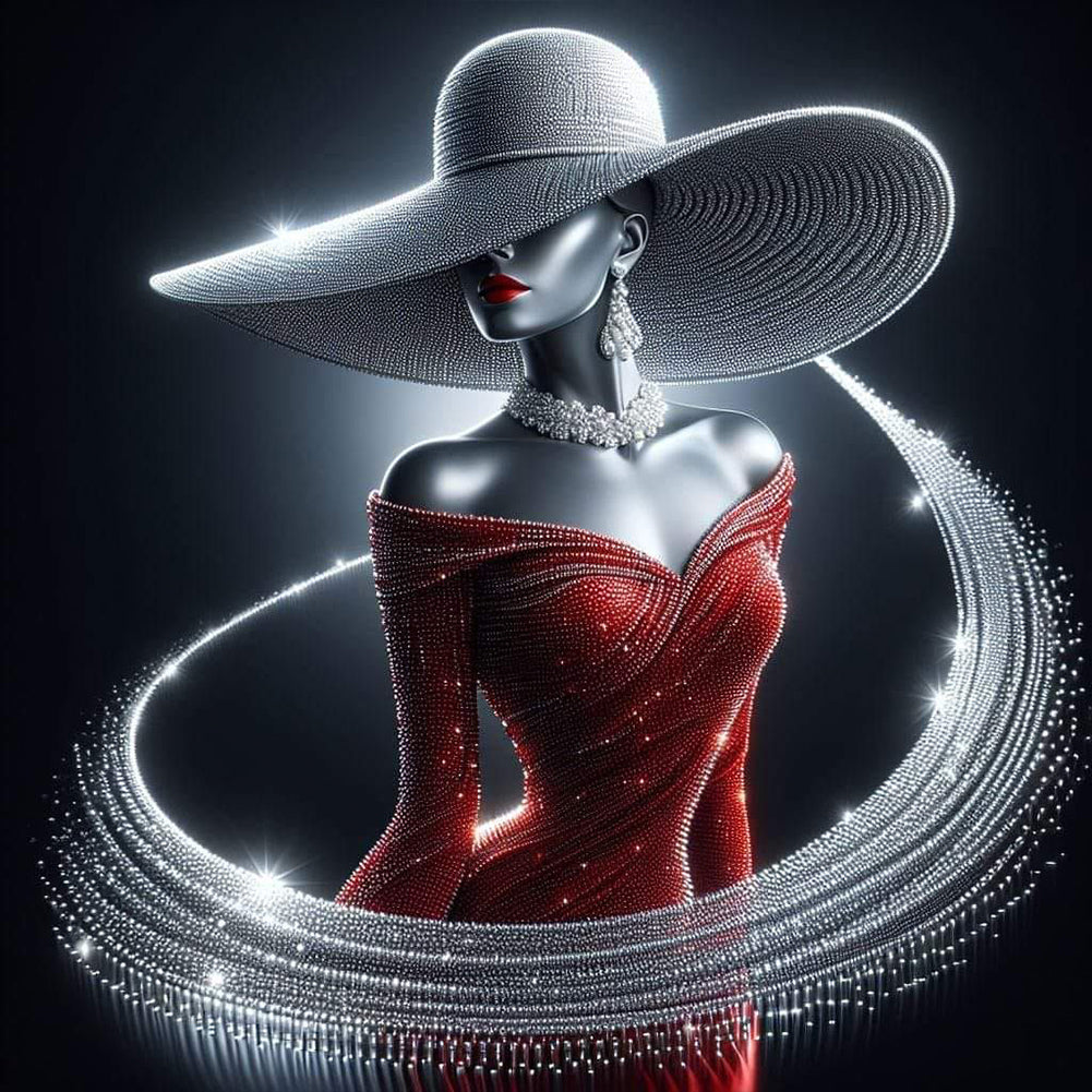 Elegant Lady 40*40CM(Canvas) Full Round Drill Diamond Painting